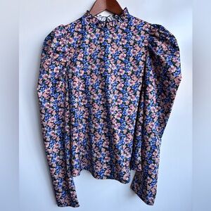Multicolor Floral Puff Sleeve Blouse